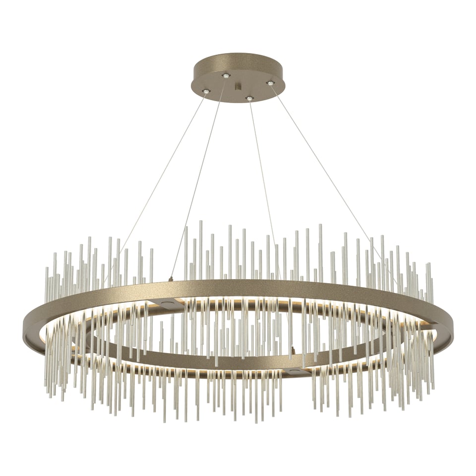 Gossamer Circular LED Pendant - Soft Gold - Sterling Accent by Hubbardton Forge