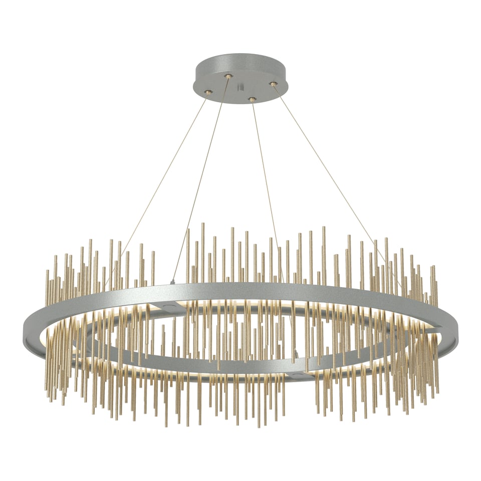 Gossamer Circular LED Pendant - Vintage Platinum - Soft Gold Accent by Hubbardton Forge