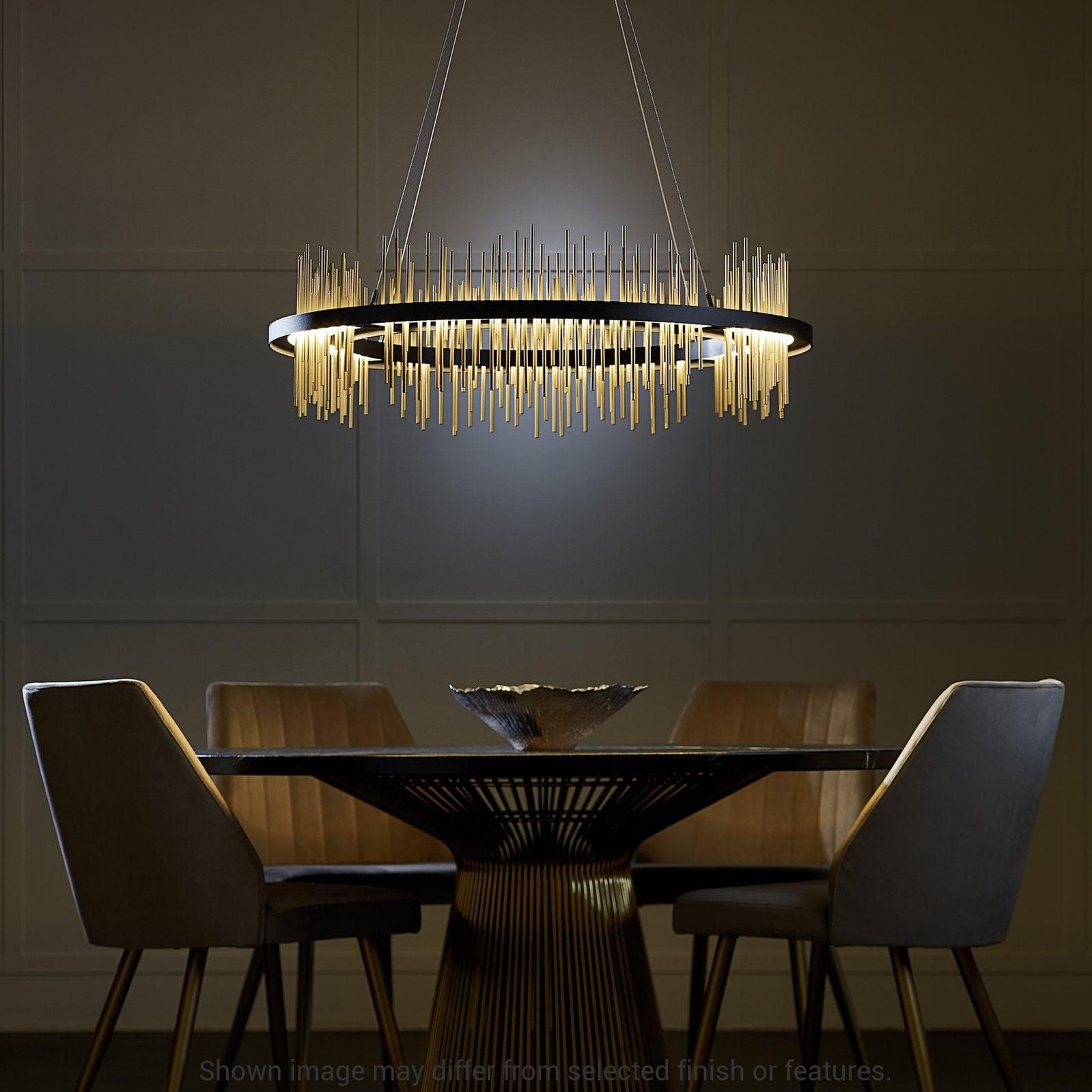 Gossamer Circular LED Pendant - Vintage Platinum - White Accent by Hubbardton Forge
