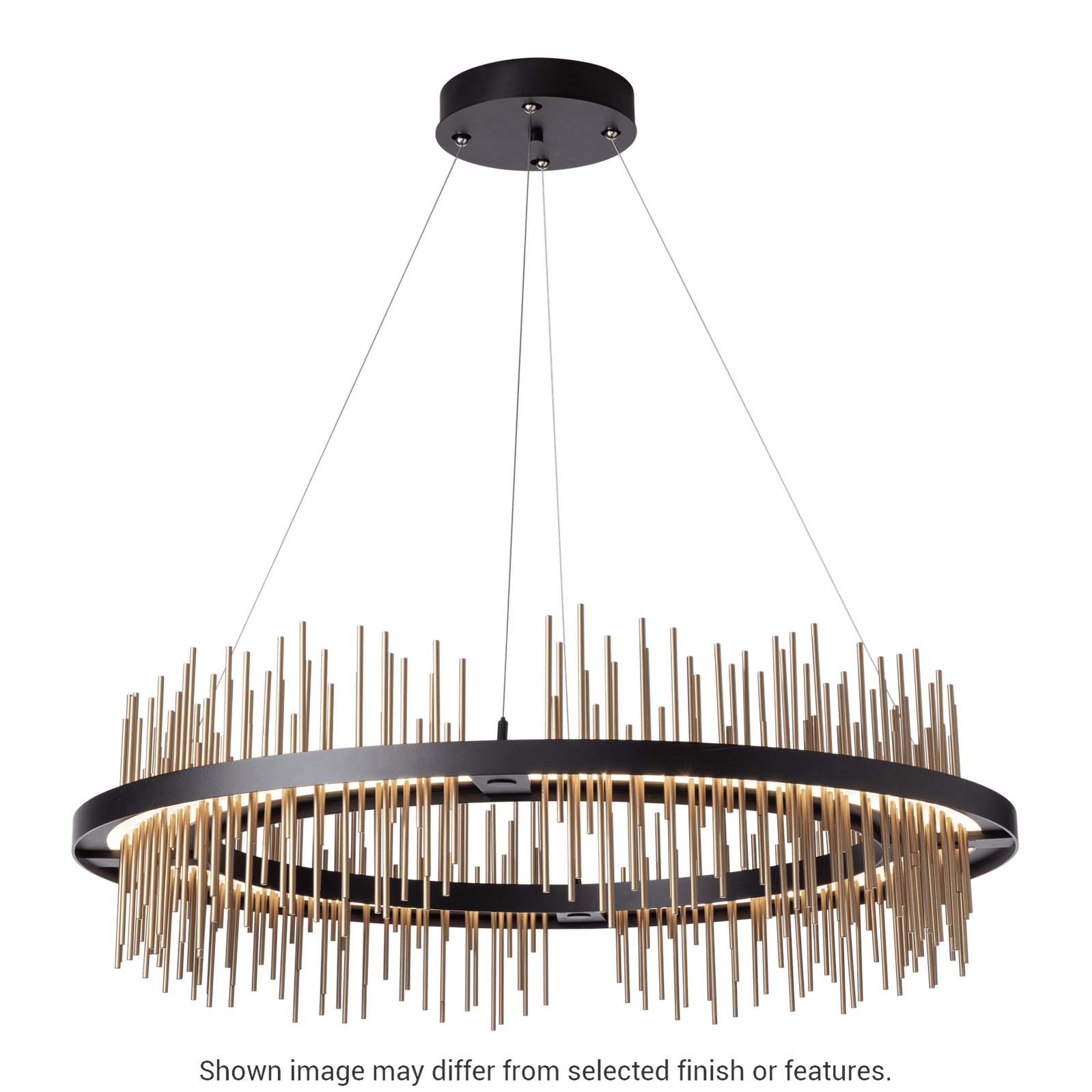 Gossamer Circular LED Pendant - Vintage Platinum - White Accent by Hubbardton Forge