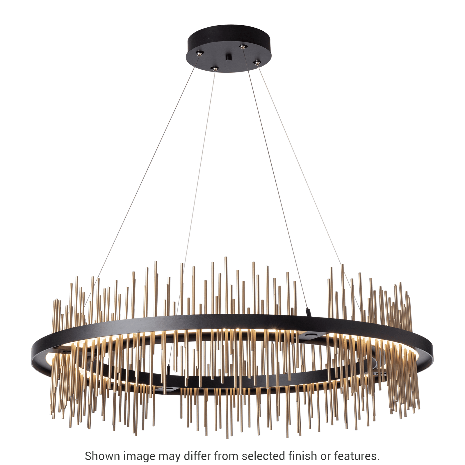 Gossamer Circular LED Pendant - Vintage Platinum - White Accent by Hubbardton Forge