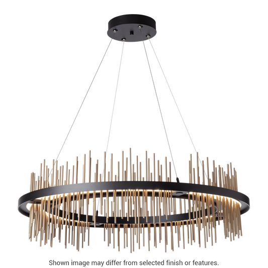 Gossamer Circular LED Pendant - Vintage Platinum - White Accent by Hubbardton Forge