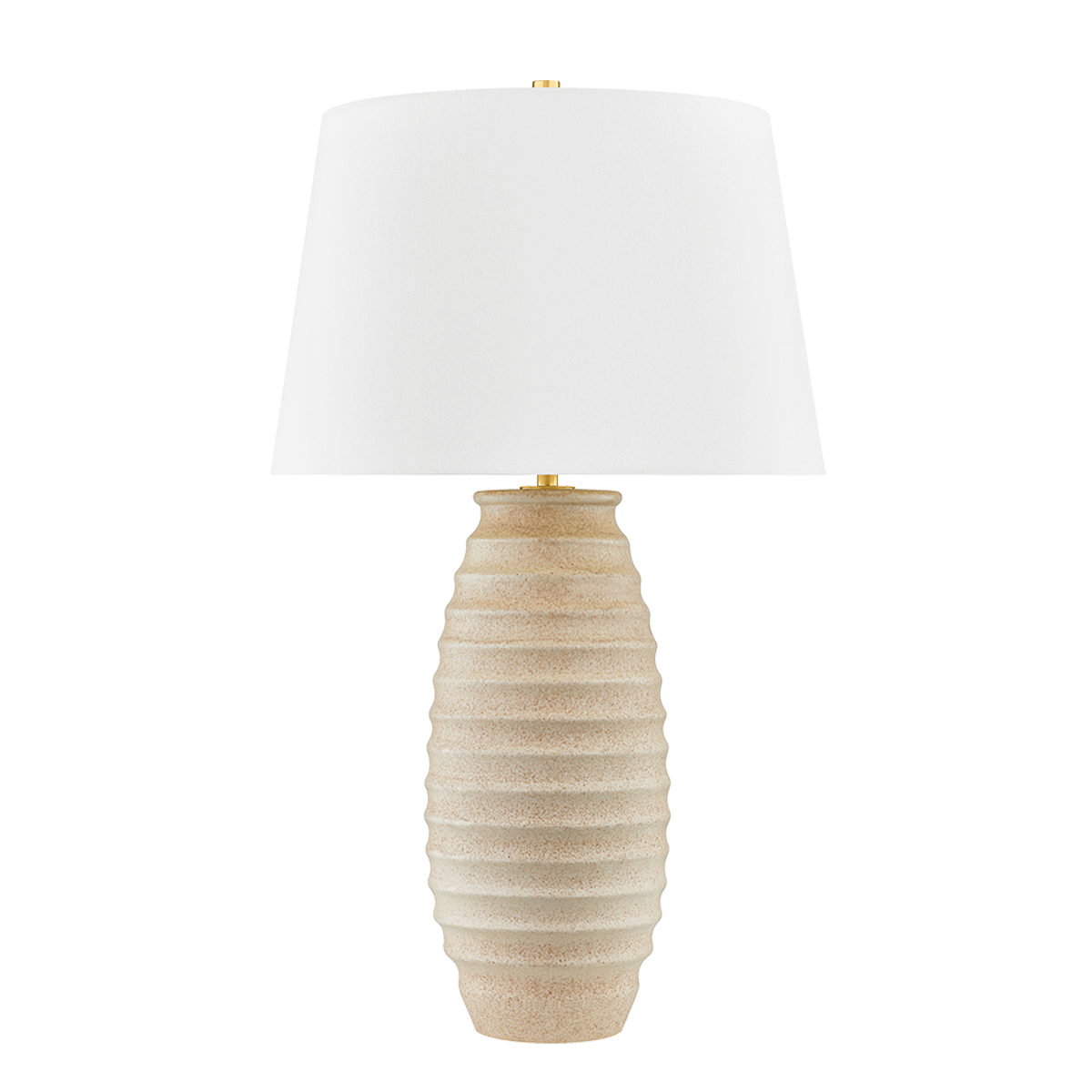 Haddam Table Lamp - Aged Brass/Ceramic Textured Fawn by Hudson Valley Lighting