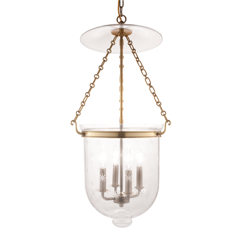 Hampton Pendant - 4-Light - Aged Brass by Hudson Valley Lighting