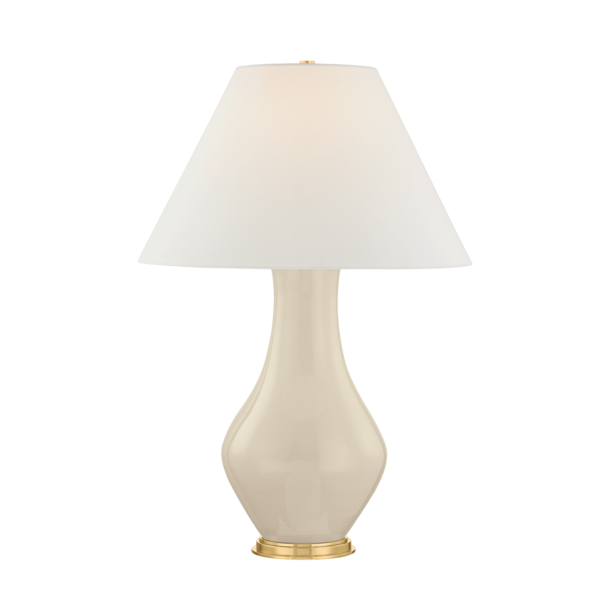 Hanslope Table Lamp - Aged Brass/Ceramic French Muslin by Hudson Valley Lighting