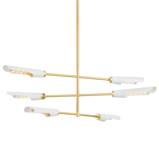 Harperrose Chandelier - 6-Light - Aged Brass/Soft White - Mitzi H828806-AGB/SWH