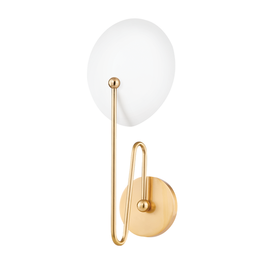 Hattie Wall Sconce - 1-Light - Aged Brass/Textured White - Mitzi H743101-AGB/TWH