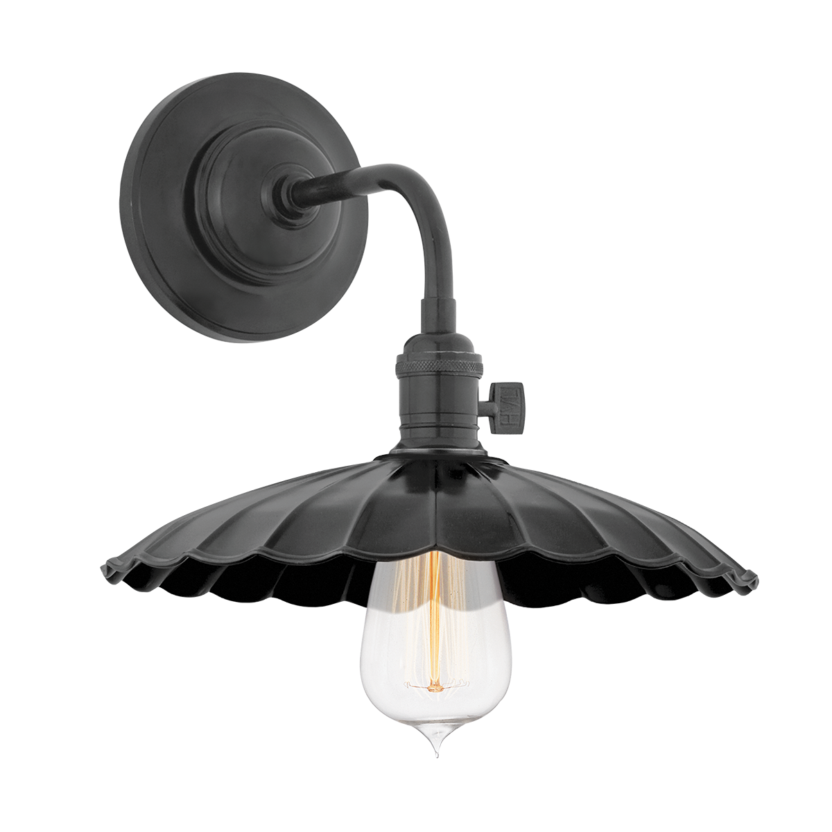Heirloom Wall Sconce - Pleated Metal Shade - Old Bronze by Hudson Valley Lighting