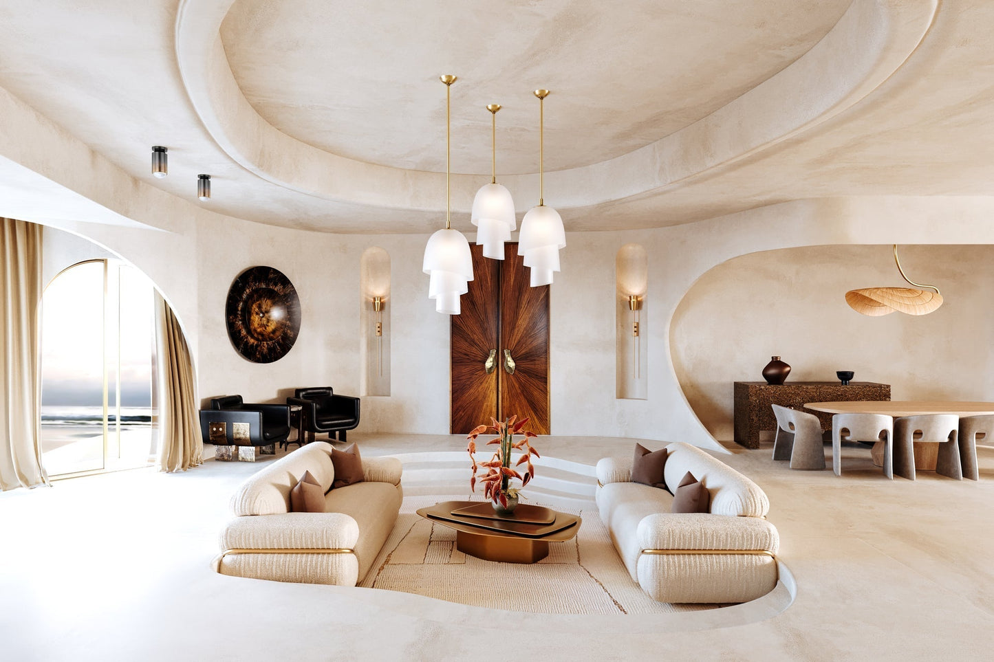 Hela Large Pendant by Corbett Lighting