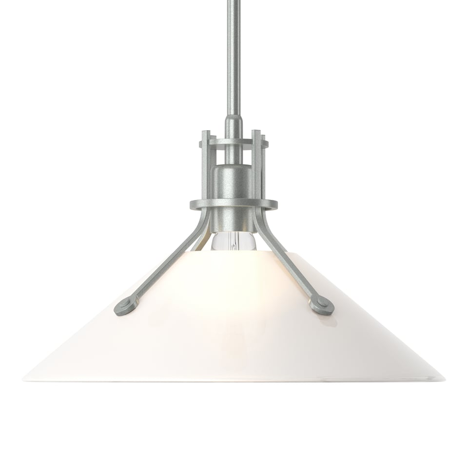 Henry Medium Glass Shade Pendant - Vintage Platinum - Frosted Glass by Hubbardton Forge