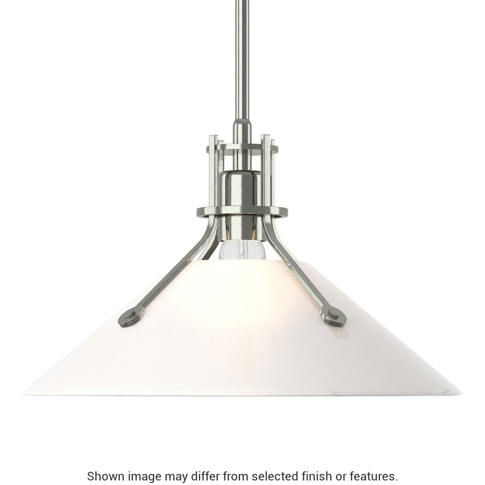 Henry Medium Glass Shade Pendant - White - Frosted Glass by Hubbardton Forge