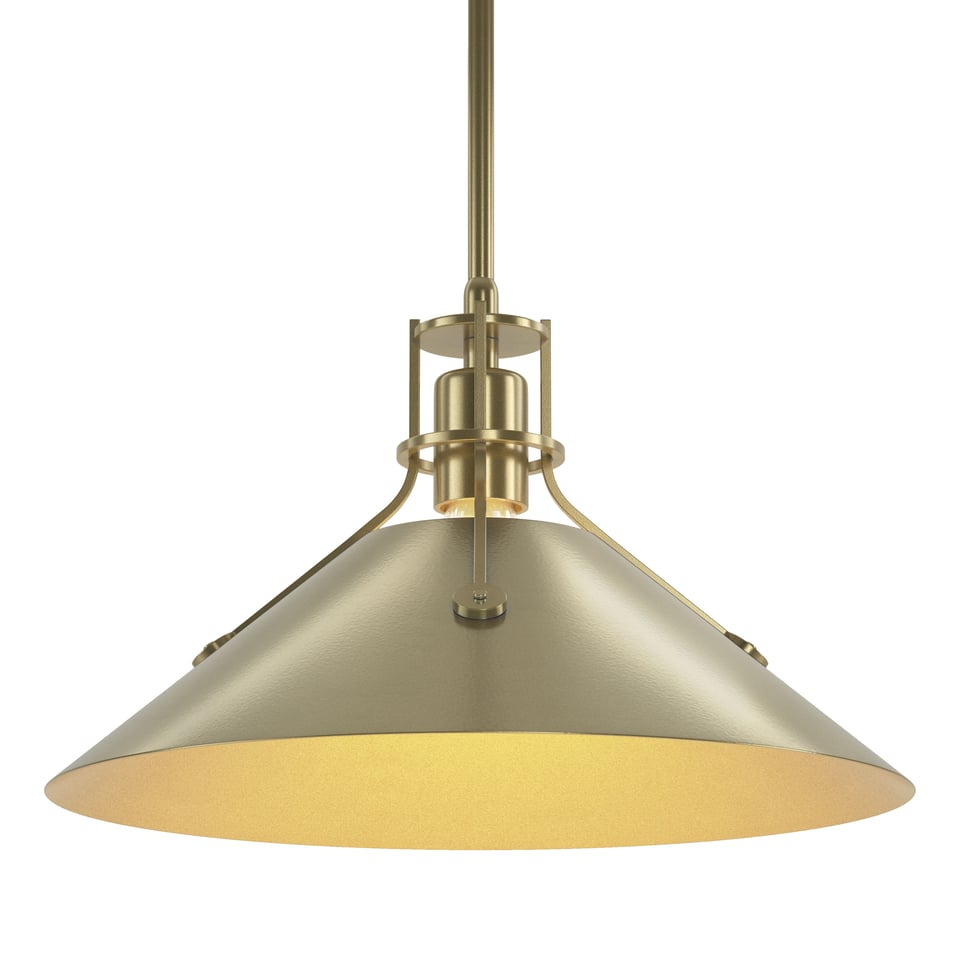 Henry Medium Steel Shade Pendant - Modern Brass by Hubbardton Forge