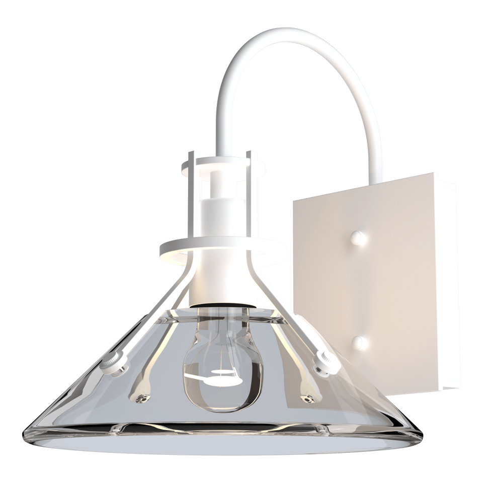 Henry Small Glass Shade Outdoor Sconce - White - Clear Glass by Hubbardton Forge