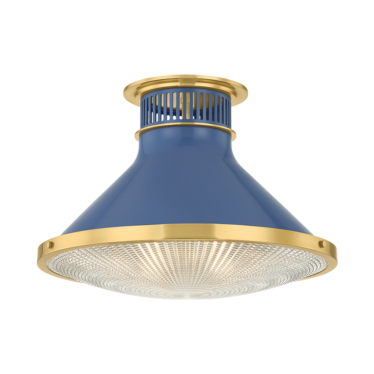 Highclere Large Flush Mount - Aged Brass/Soft French Blue by Hudson Valley Lighting
