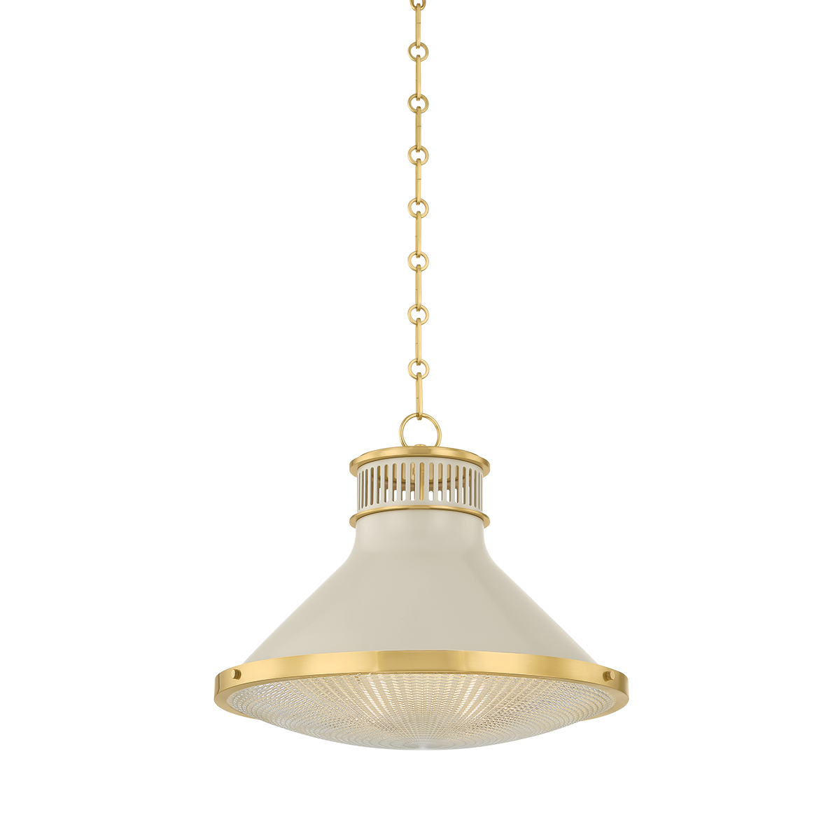 Highclere Large Pendant - Aged Brass/Off-White by Hudson Valley Lighting
