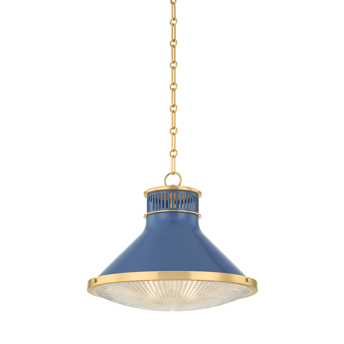 Highclere Large Pendant - Aged Brass/Soft French Blue by Hudson Valley Lighting