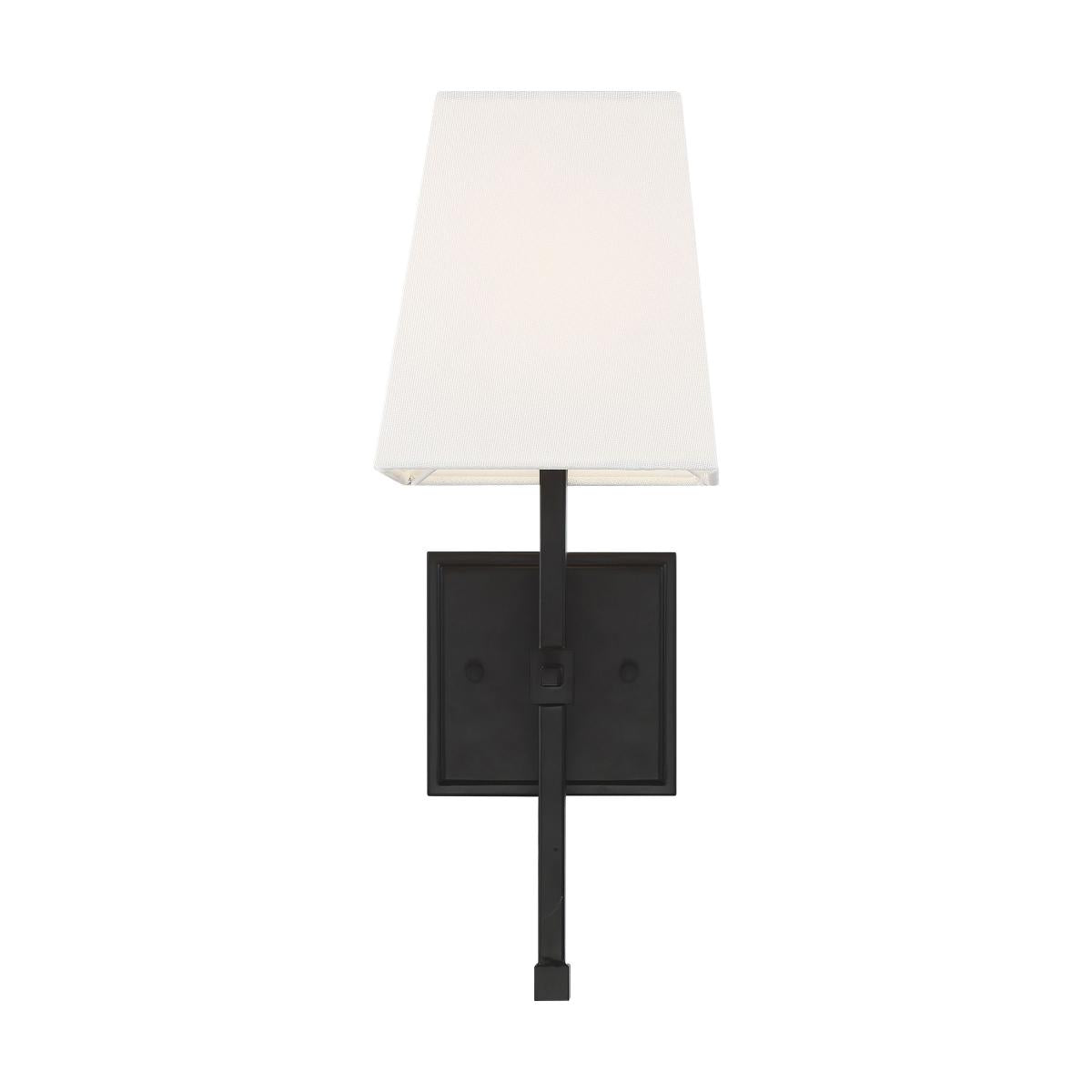 Highline - 1 Light Vanity - with White Linen Shade - Aged Bronze Finish - Satco 60-6709