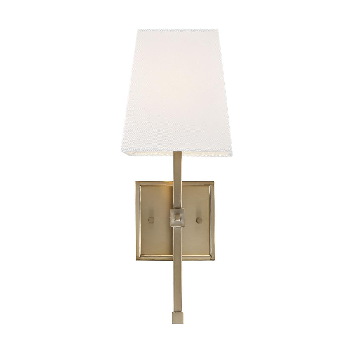 Highline - 1 Light Vanity - with White Linen Shade - Burnished Brass Finish - Satco 60-6707