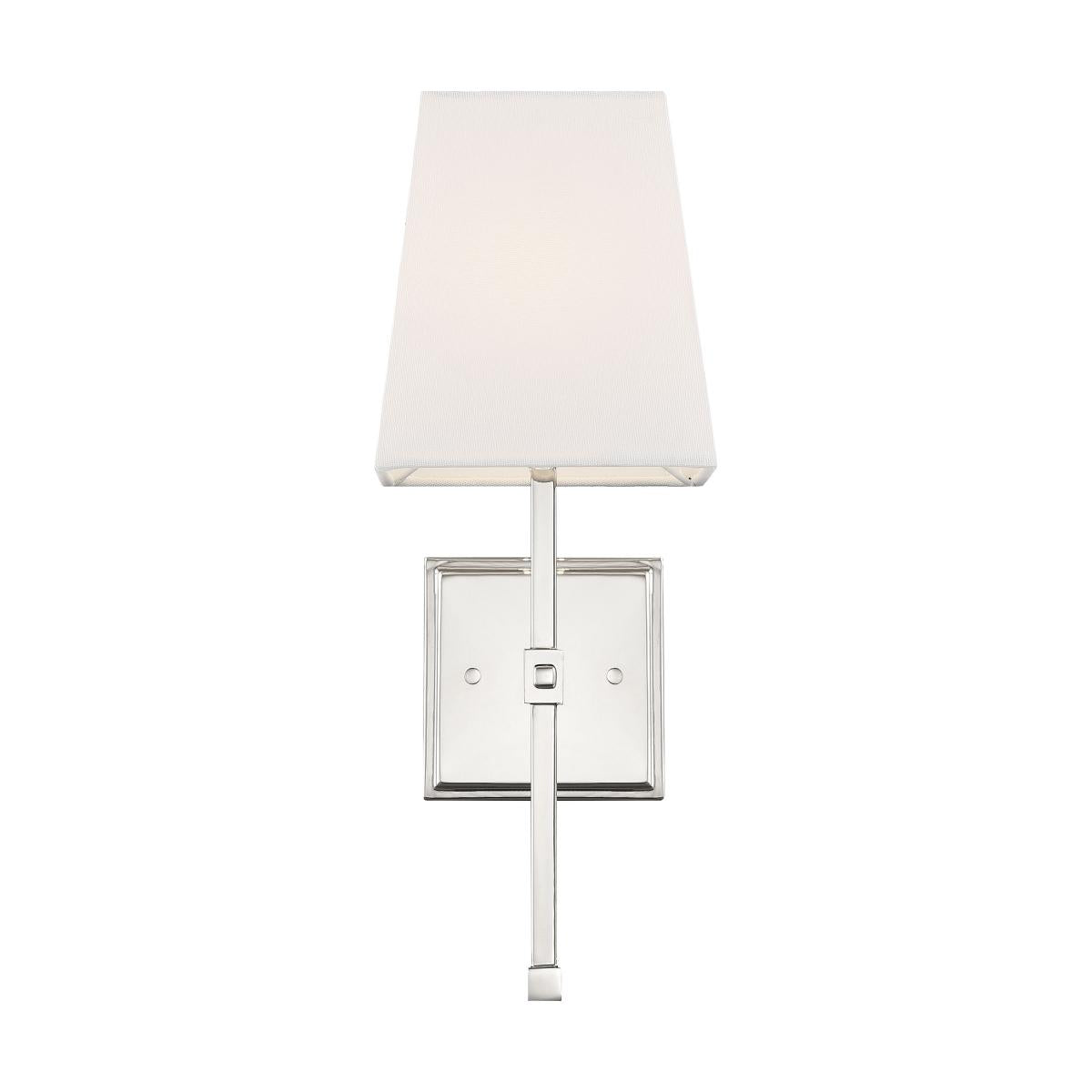 Highline - 1 Light Vanity - with White Linen Shade - Polished Nickel Finish - Satco 60-6708