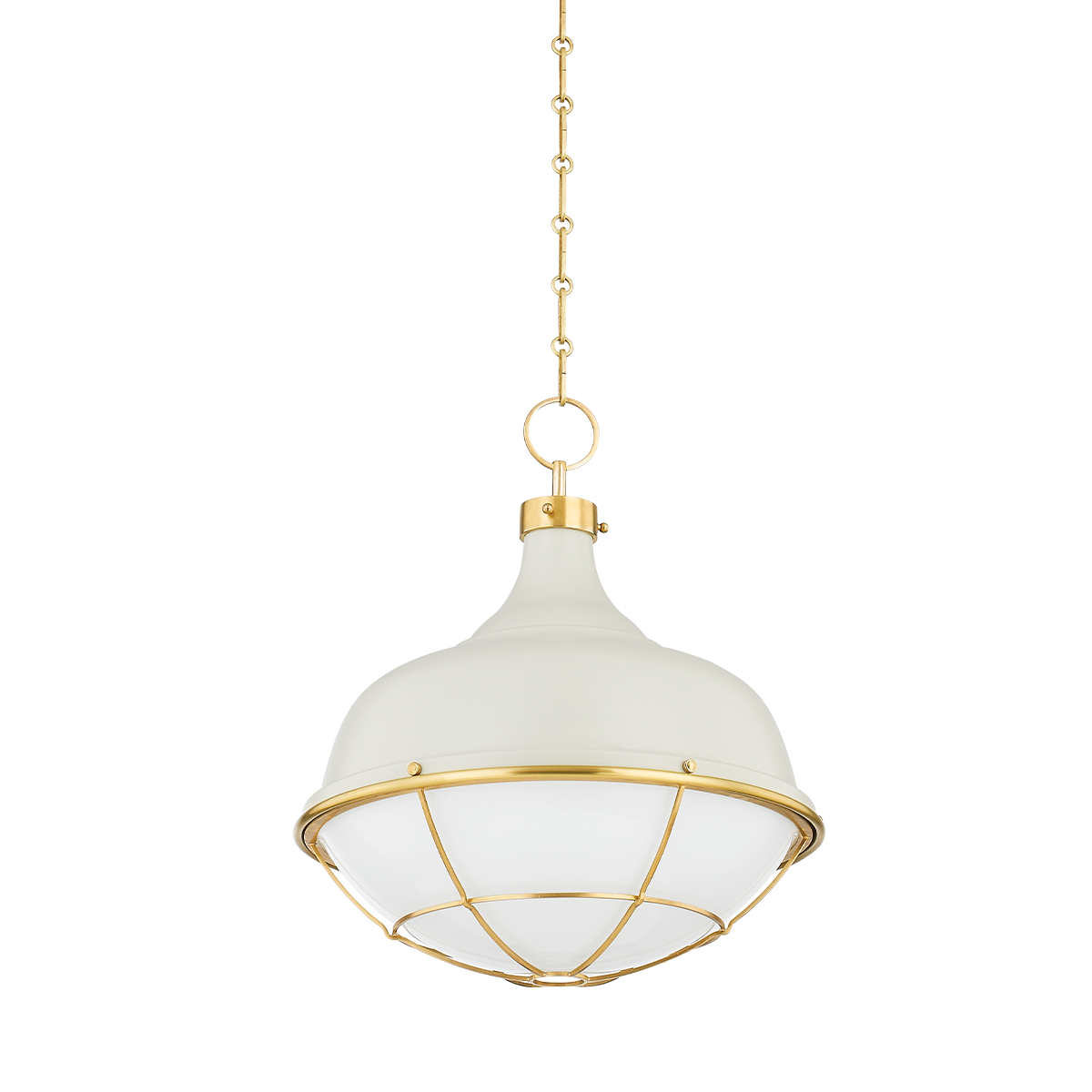 Holkham Pendant - Aged Brass/Off White by Hudson Valley Lighting