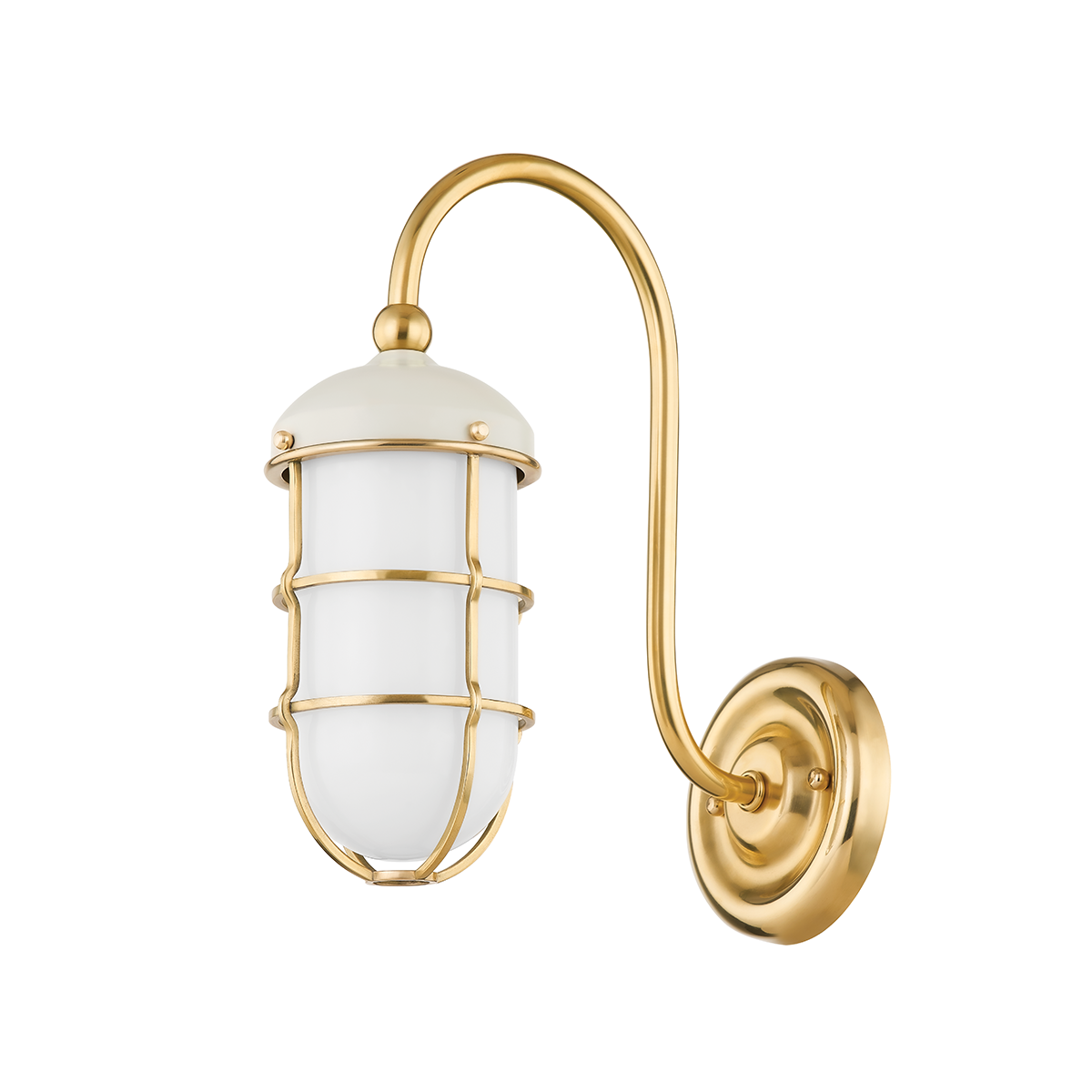 Holkham Wall Sconce - Aged Brass/Off White by Hudson Valley Lighting