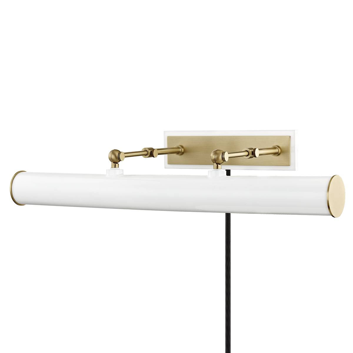 Holly Plug-In Picture Light - 3-Light - Aged Brass/Soft Off White - Mitzi HL263203-AGB/WH