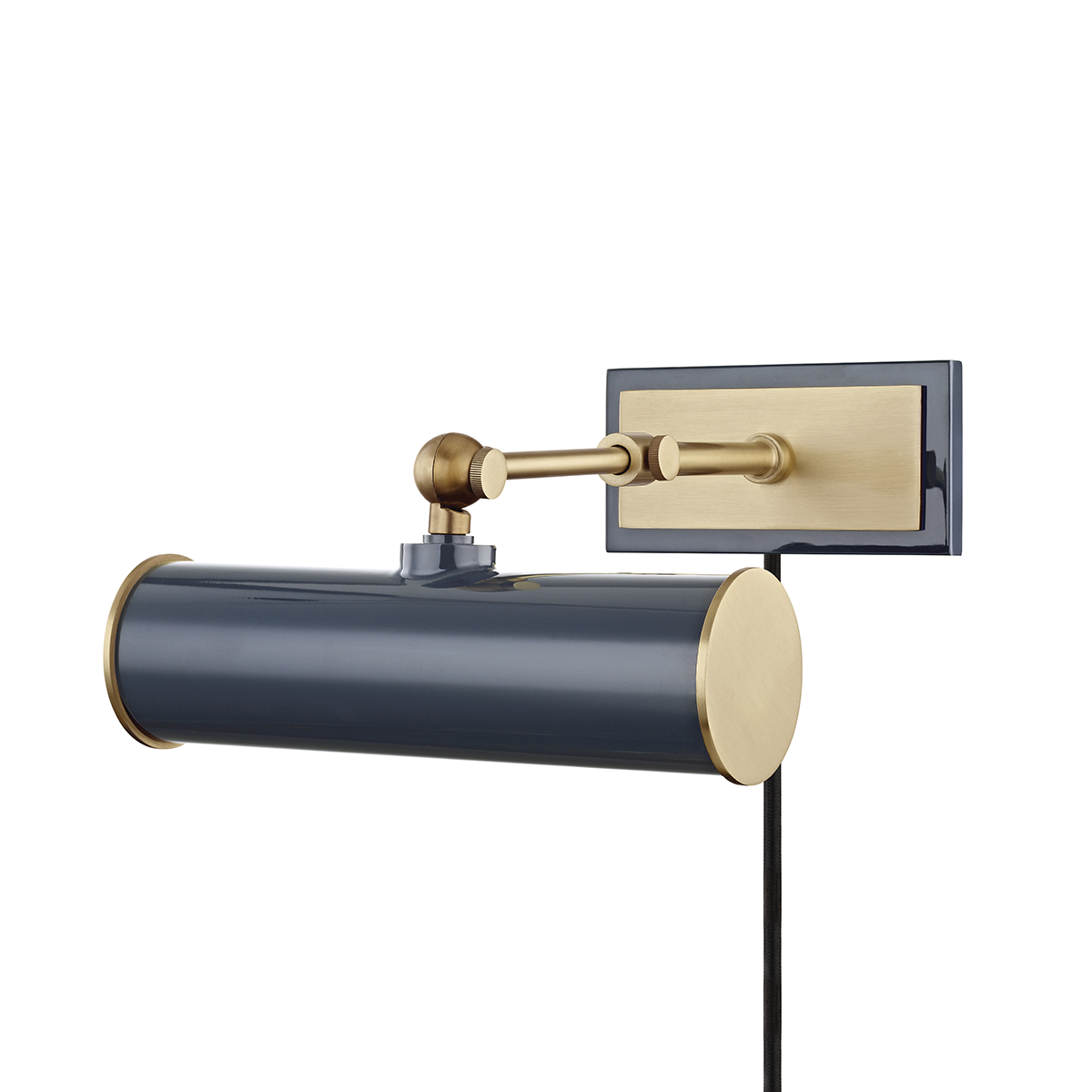 Holly Plug-In Sconce - 1-Light - Aged Brass/Navy - Mitzi HL263201-AGB/NVY