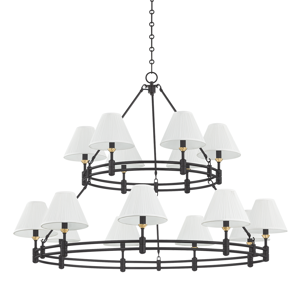 Howard Chandelier - 15-Light - Aged Brass/Distressed Bronze by Hudson Valley Lighting