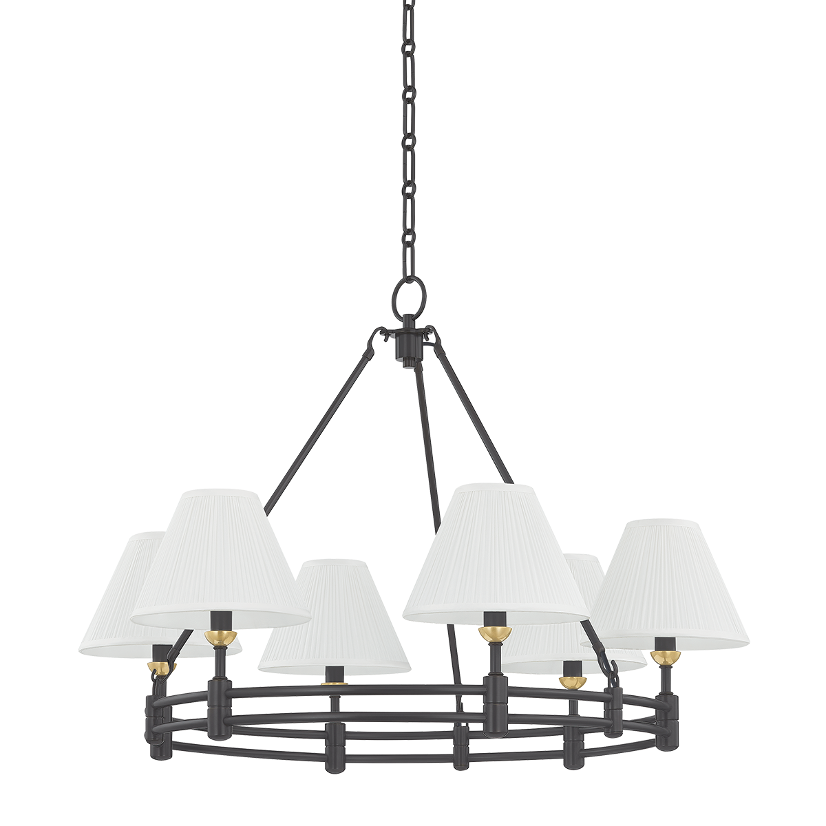 Howard Chandelier - 6-Light - Aged Brass/Distressed Bronze by Hudson Valley Lighting