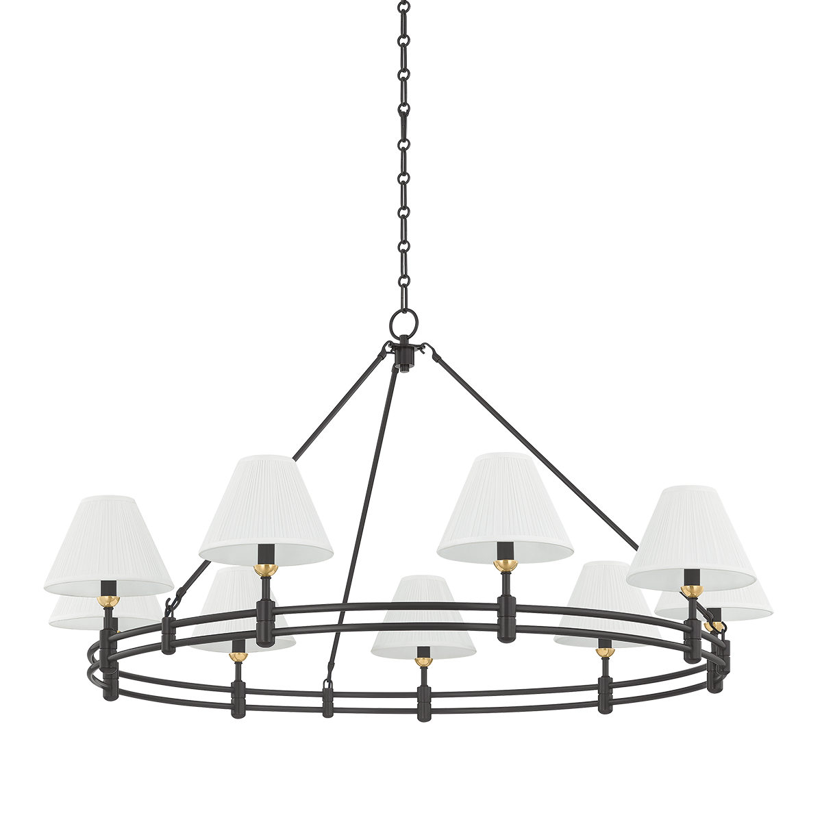Howard Chandelier - 9-Light - Aged Brass/Distressed Bronze by Hudson Valley Lighting