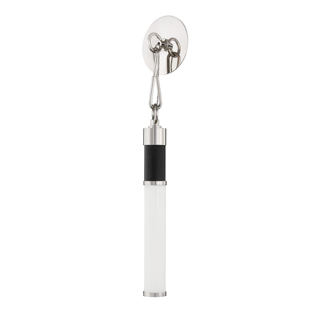 Huntington Wall Sconce - 1-Light - Polished Nickel/Black by Hudson Valley Lighting