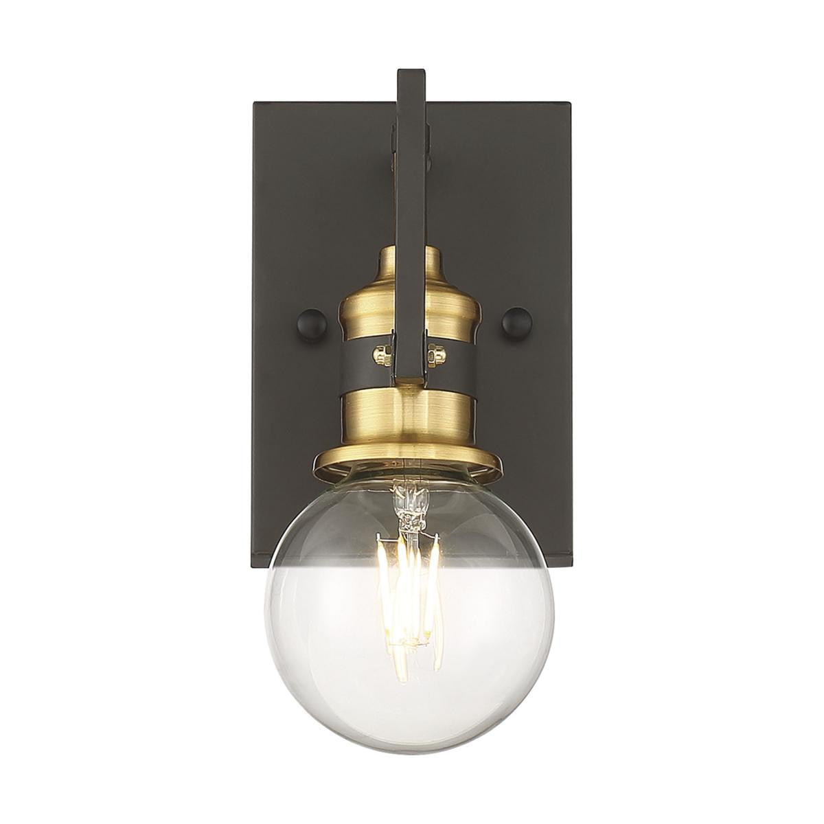 Intention - 1 Light Vanity - Warm Brass and Black Finish - Satco 60-6971