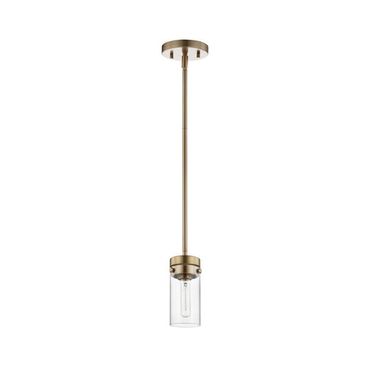 Intersection - 1 Light - Mini Pendant - Burnished Brass with Clear Glass - Satco 60-7529