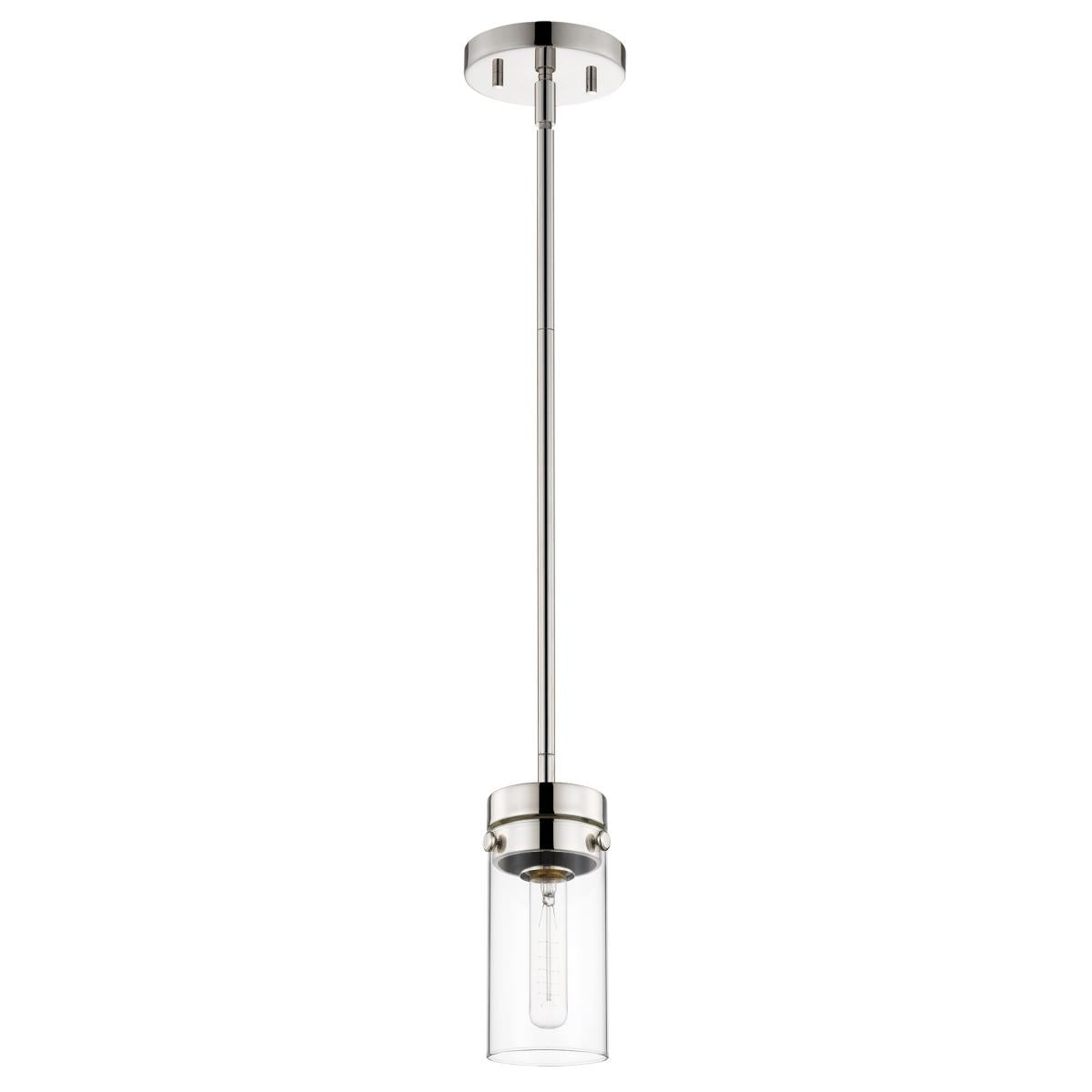 Intersection - 1 Light - Mini Pendant - Polished Nickel with Clear Glass - Satco 60-7629