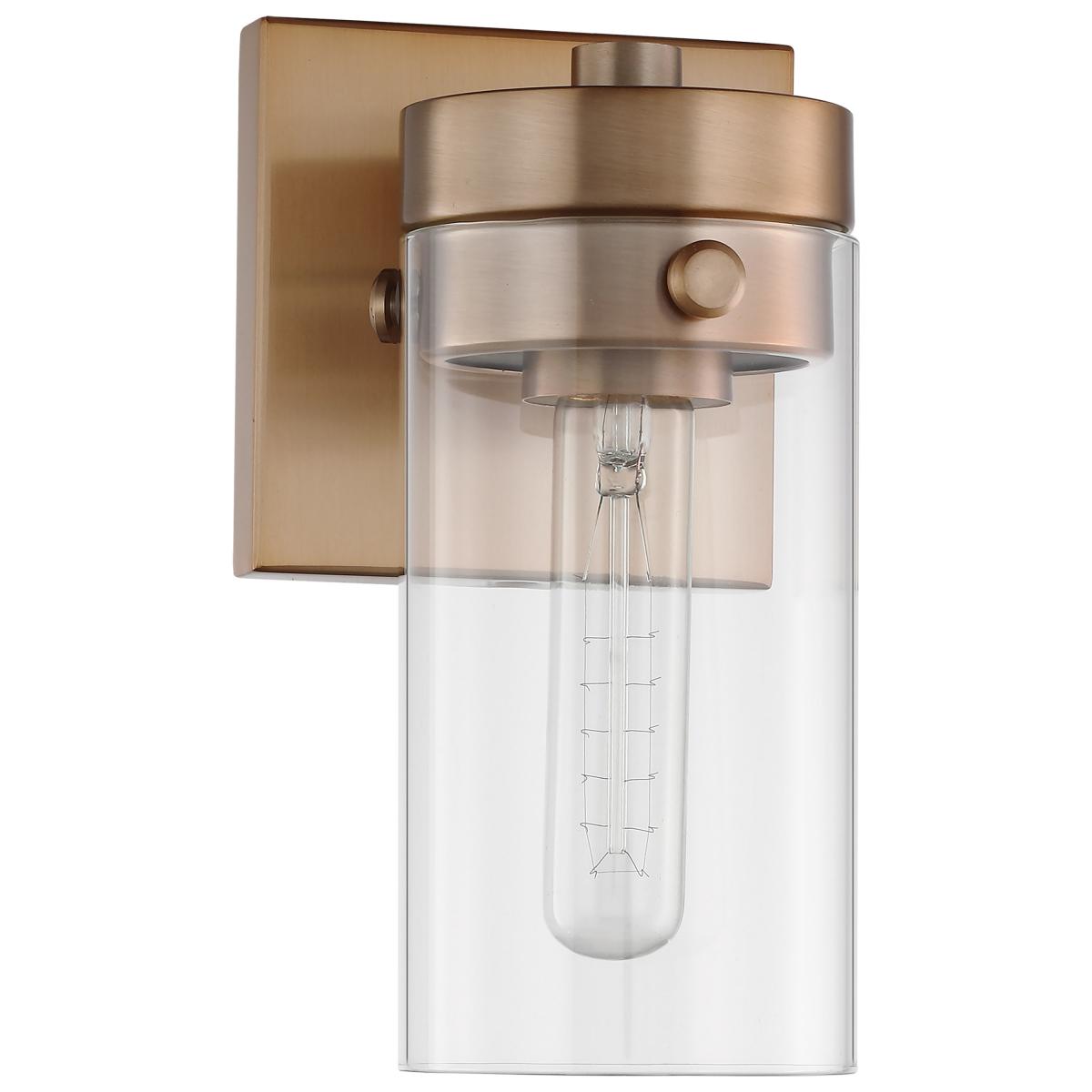 Intersection - 1 Light - Vanity - Burnished Brass with Clear Glass - Satco 60-7531