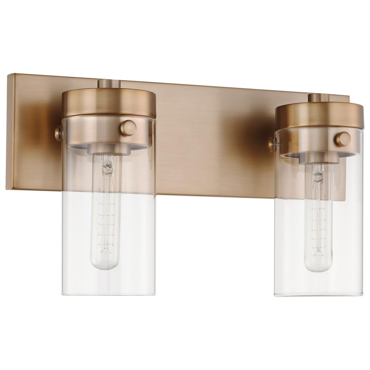 Intersection - 2 Light - Vanity - Burnished Brass with Clear Glass - Satco 60-7532