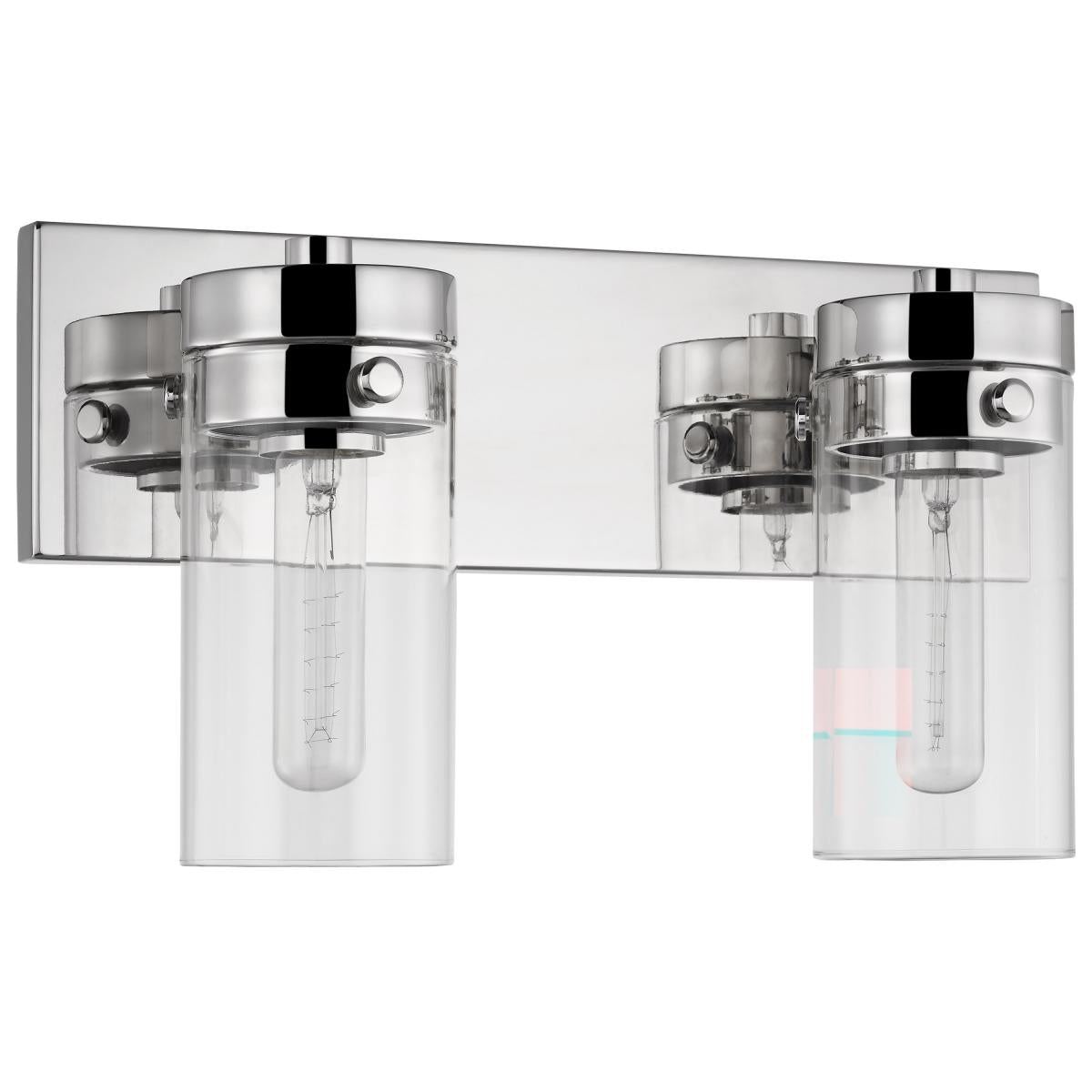 Intersection - 2 Light - Vanity - Polished Nickel with Clear Glass - Satco 60-7632