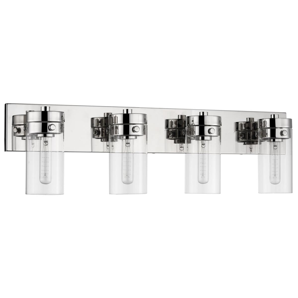 Intersection - 4 Light - Vanity - Polished Nickel with Clear Glass - Satco 60-7634