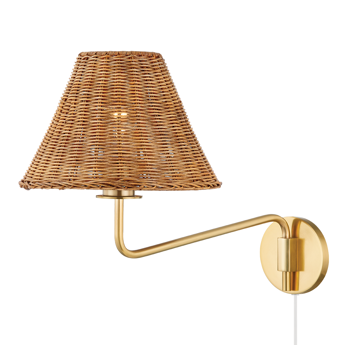 Issa Plug-In Sconce - Aged Brass - Mitzi HL704201-AGB