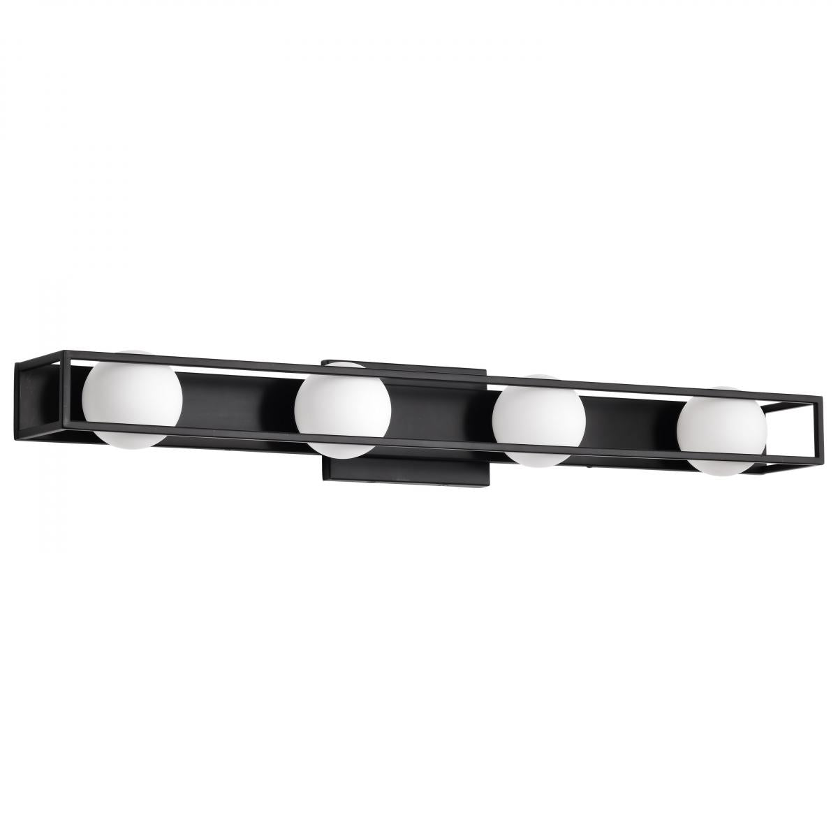 Jenkins - 32 Inch 4 Light LED Vanity - Matte Black with Frosted Glass - Satco 62-2244