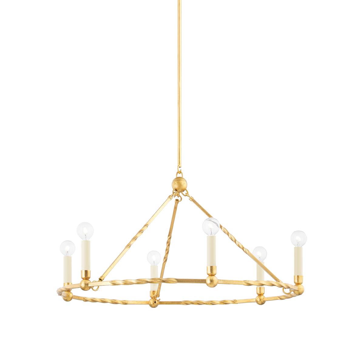 Josephine Chandelier - 6-Light - Vintage Gold Leaf - Mitzi H738806-VGL