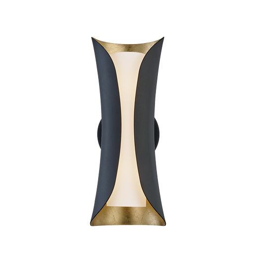 Josie Wall Sconce - 2-Light - Gold Leaf/Black - Mitzi H315102-GL/BK