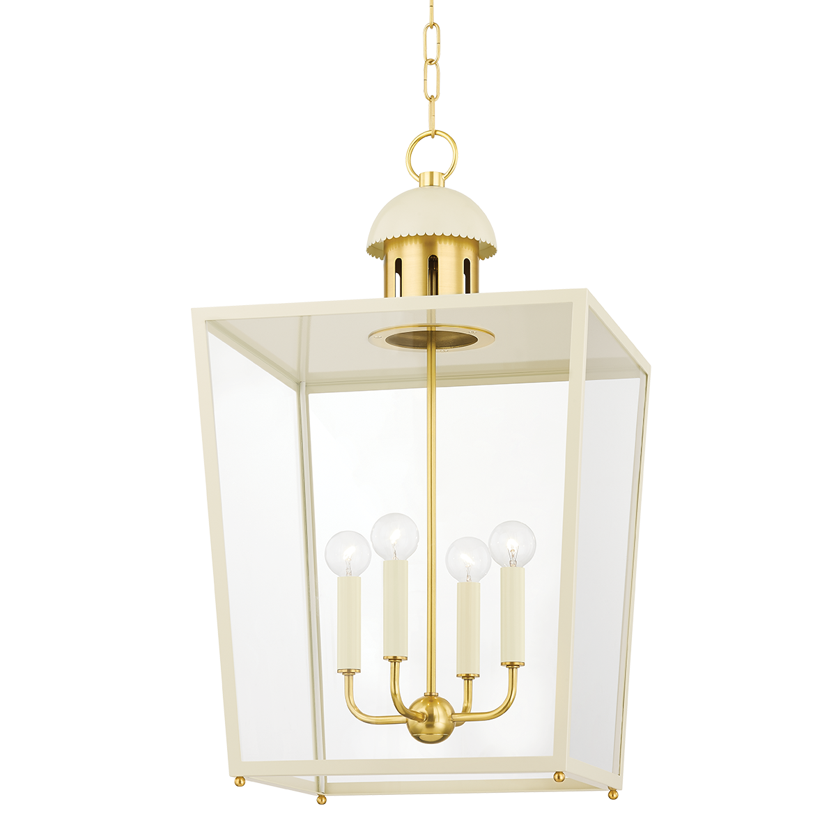 June Lantern - 4-Light - Aged Brass - Mitzi H737704L-AGB/SCR