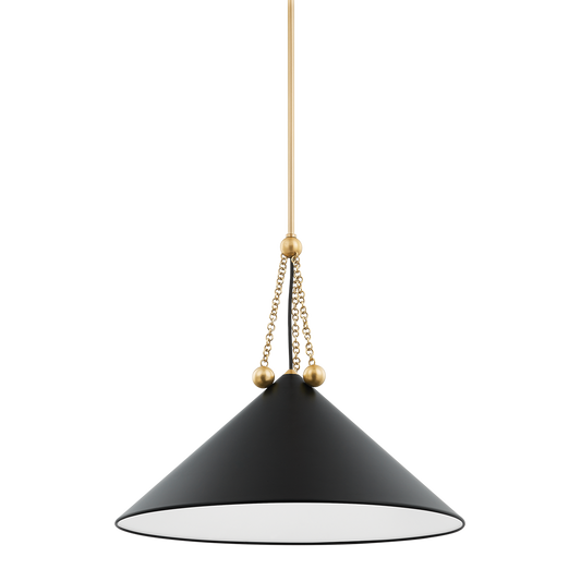 Kalea Large Pendant - 1-Light - Aged Brass/Soft Black - Mitzi H784701L-AGB/SBK