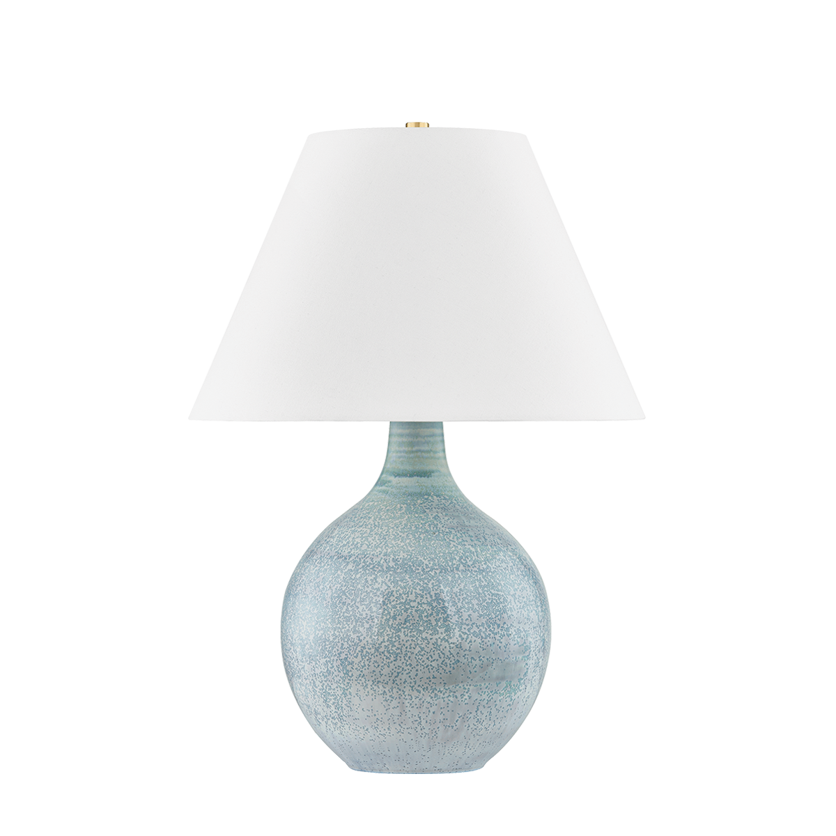 Kearny Table Lamp - Aged Brass/Ceramic Reactive Seaglass by Hudson Valley Lighting