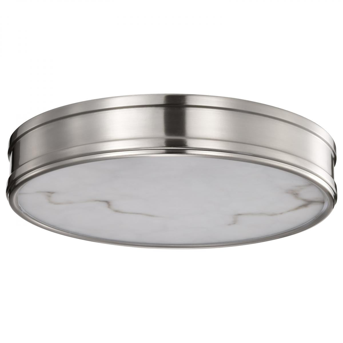 Kendall - 14 Inch LED Flush Mount - Brushed Nickel with Alabaster Glass - Satco 62-2111