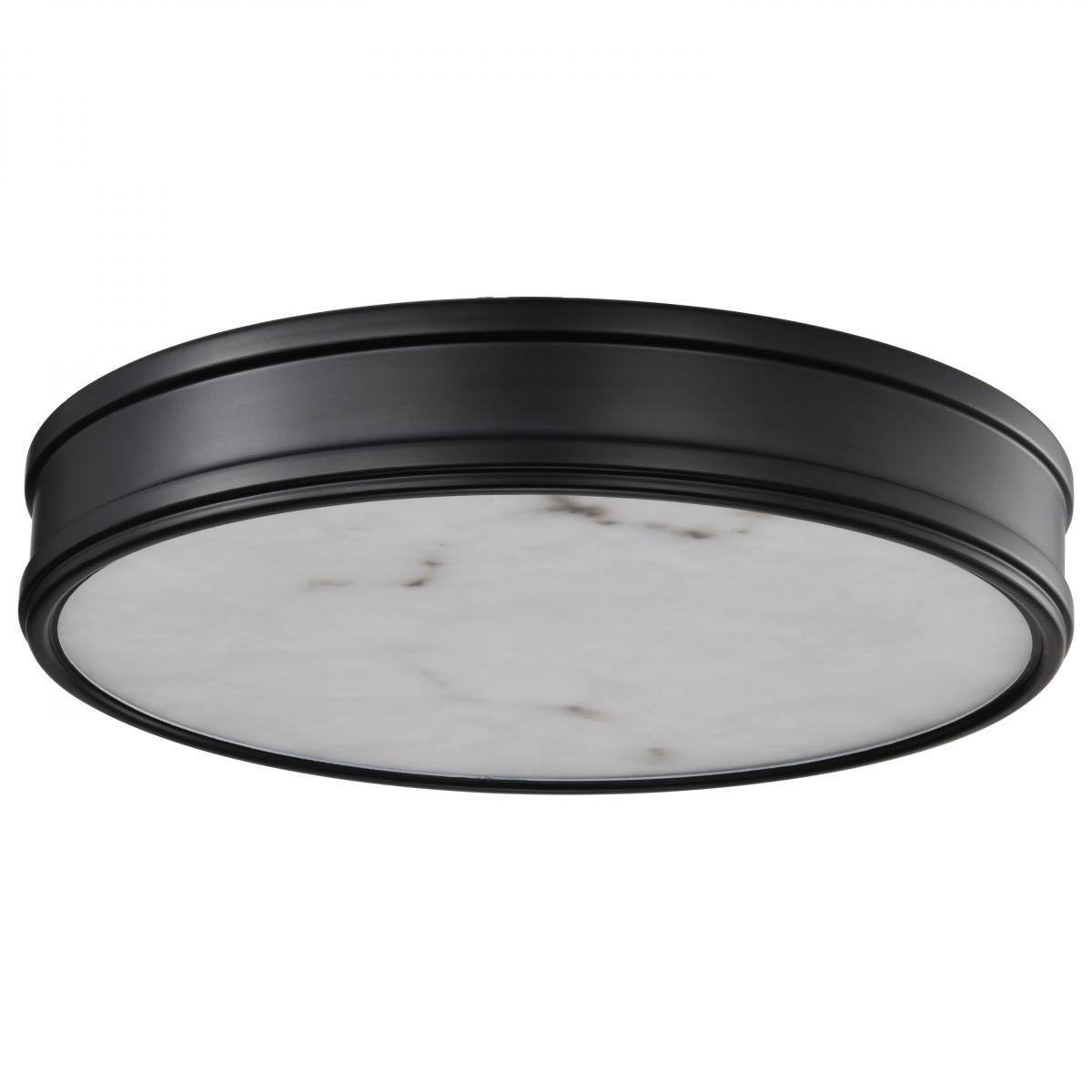 Kendall - 14 Inch LED Flush Mount - Matte Black with Alabaster Glass - Satco 62-2101