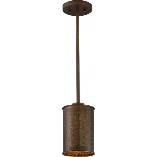Kettle - 1 Light Mini Pendant - Weathered Brass Finish - Satco 60-5892