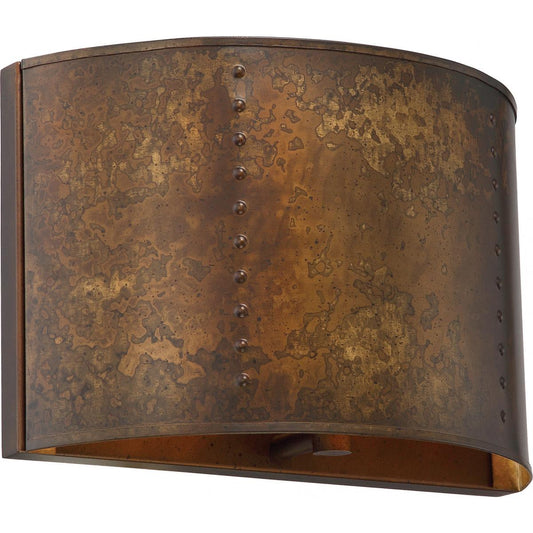 Kettle - 1 Light Wall Sconce - Weathered Brass Finish - Satco 60-5891