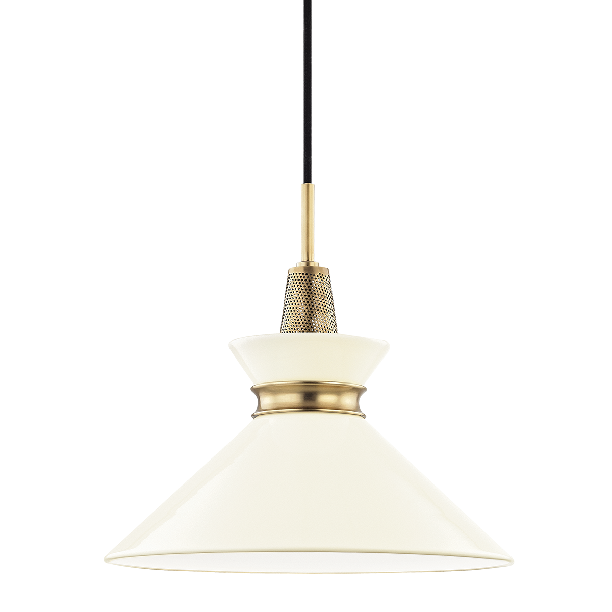 Kiki Small Pendant - 1-Light - Aged Brass/Cream - Mitzi H251701S-AGB/CR